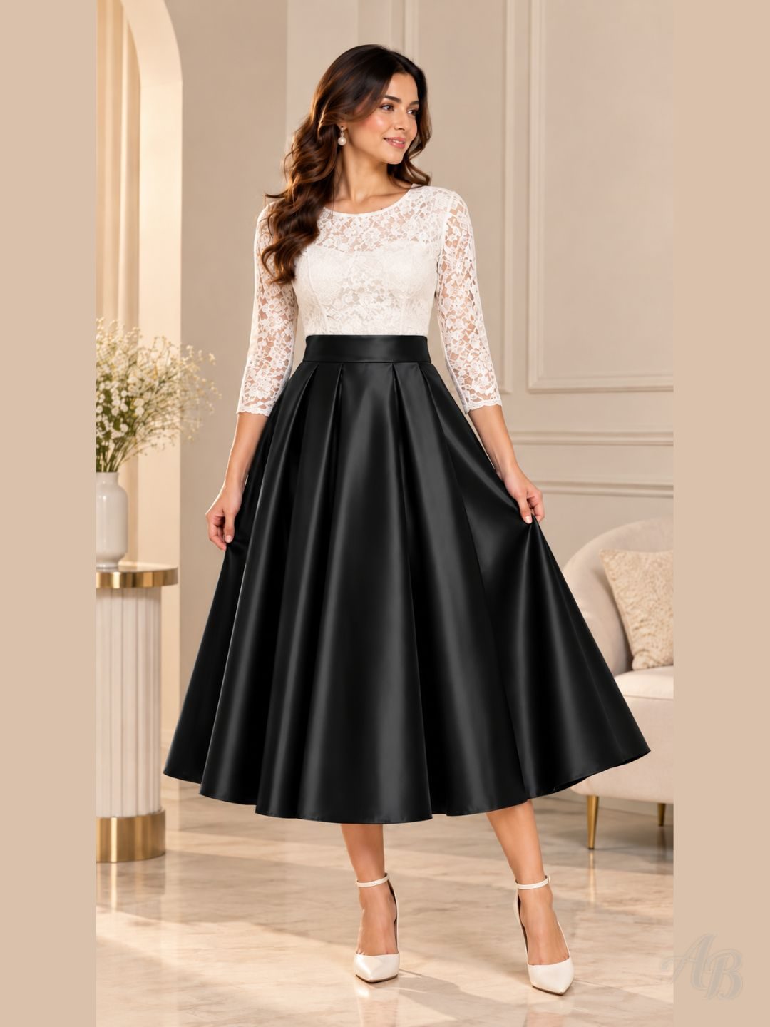 Adaa Bazaar Women's Glass Satin Skirt For Parties