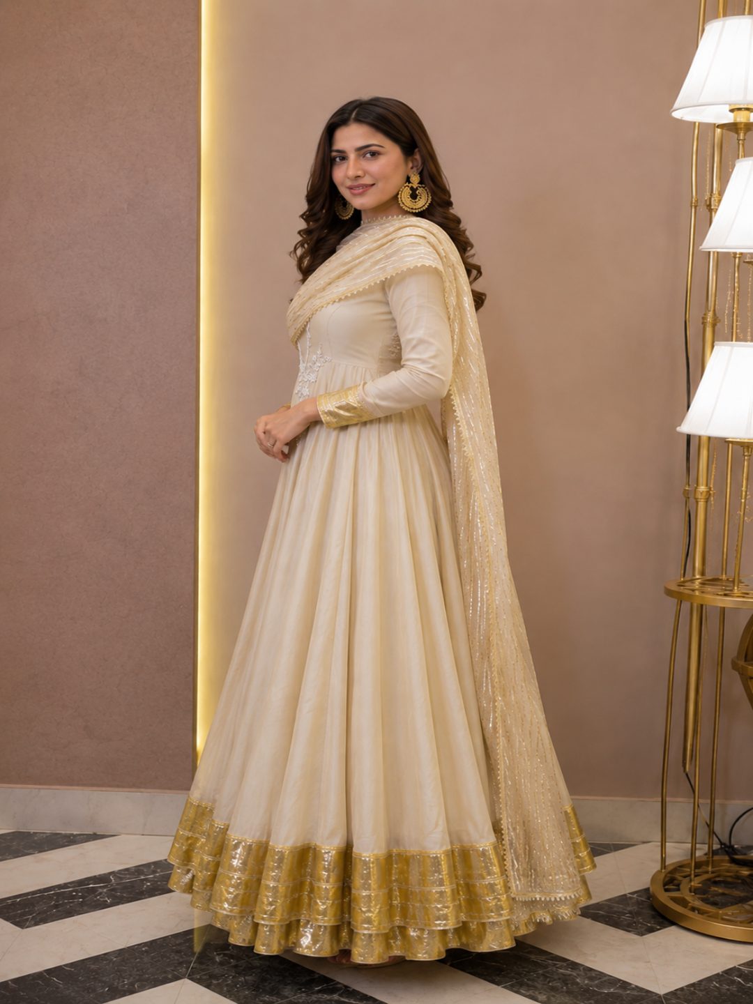 Adaa Bazaar Women's Party Wear Anarkali Suit with Dupatta | Elegant Ethnic Wear for Women